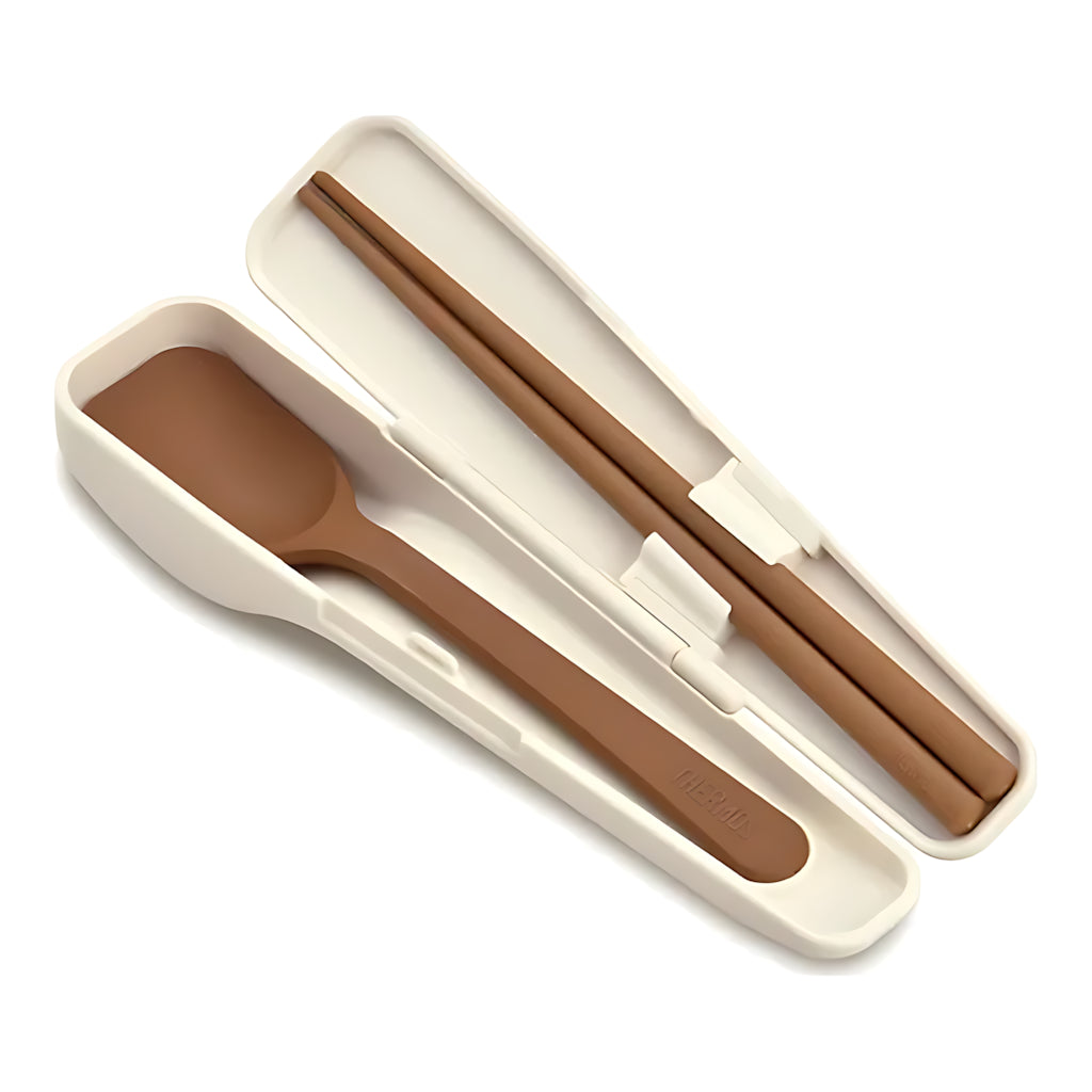 Thermos Spoon and Chopsticks Set Pure White