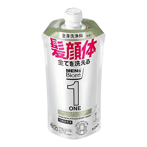 Kao Men's Bioré ONE All-in-One Body Wash Herbal Green Refill