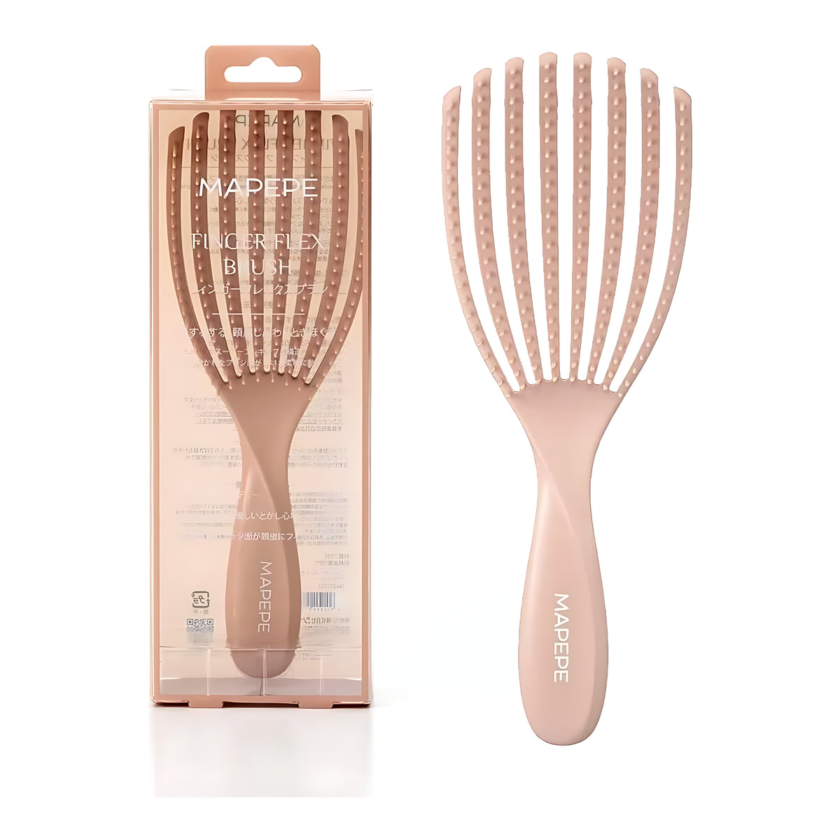 Shanti MAPEPE Finger Flex Brush Beige Scalp Detangling Hair Brush