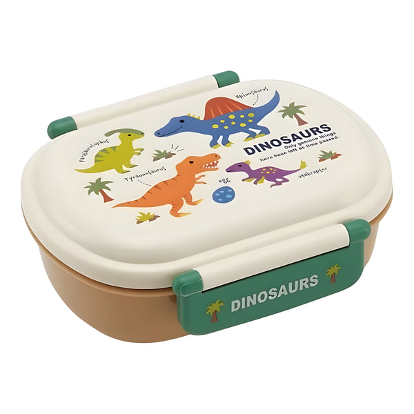 Skater Antibacterial Dome-Lid Kids Lunch Box Dinosaurs Picture Book