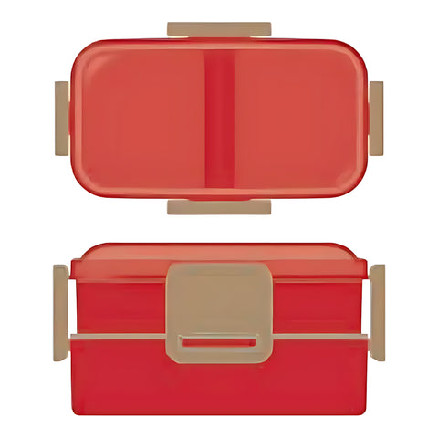 Skater Antibacterial Dome-Lid 2-Tier Bento Box Cherry Red