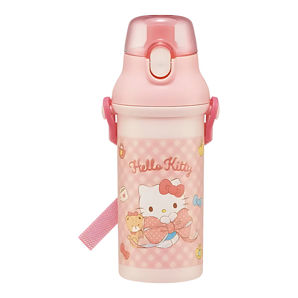 Skater Big Ribbon One-Push Plastic Water Bottle Hello Kitty
