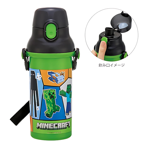 Skater One-Push Kids Water Bottle Minecraft