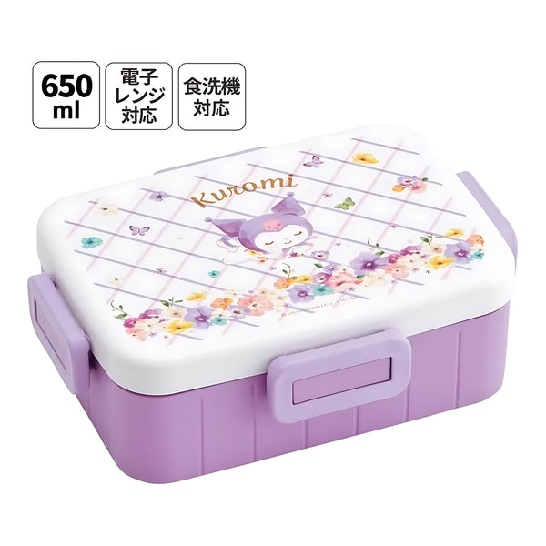 Skater 4-point Lock Lunch Box Black Kuromi