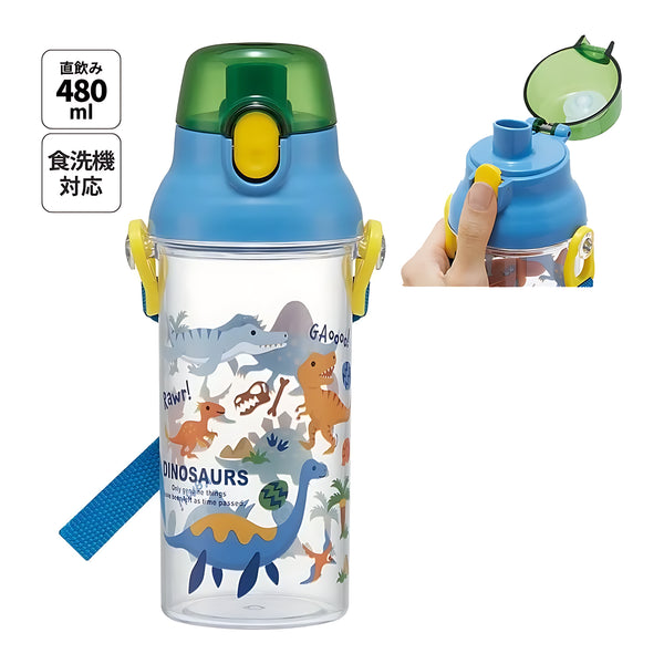 SKATER Dino Dishwasher-Safe Clear Plastic Bottle