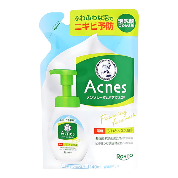 Mentholatum Acnes Medicated Fluffy Foam Facial Wash Refill 140ml