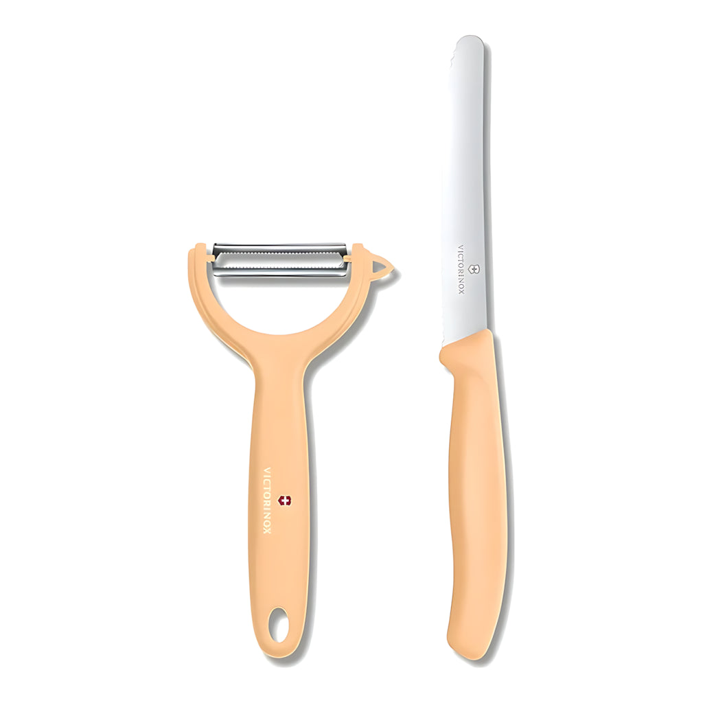 Victorinox Swiss Classic Knife & Vertical Peeler Set 2-Piece Light Orange