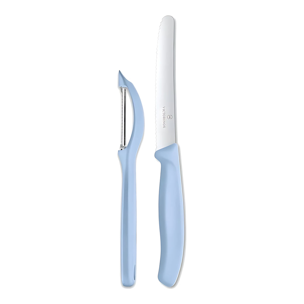 Victorinox Swiss Classic Trend Paring Knife and Universal Peeler Set 2P Light Blue