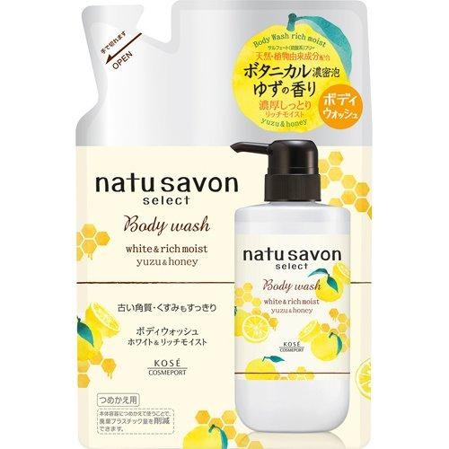 KOSE SOFTYMO Natusavon Select White Body Wash Rich Moist Yuzu & Honey Refill