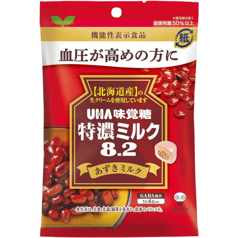 UHA Mikakuto Tokuno Milk 8.2 Azuki Red Bean Milk Candy with GABA, 93g