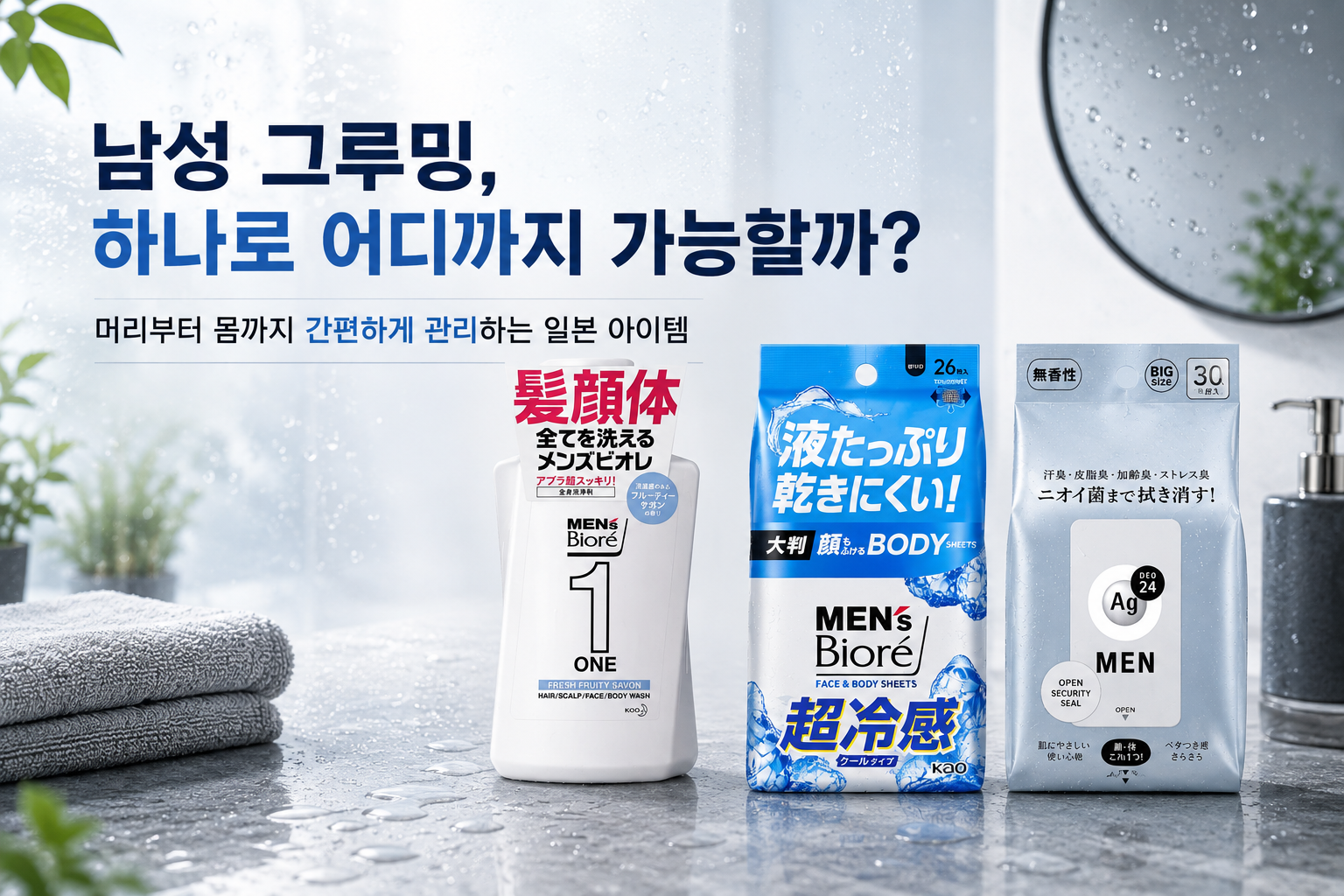 머리부터 몸까지 간편하게 관리하는 일본 남성 그루밍 아이템