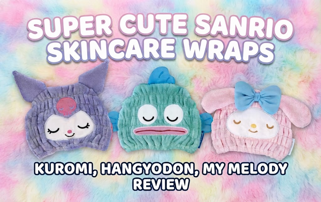 Seven SKATER microfiber quick-dry hair towel caps in Sanrio and Opanchu Usagi character designs