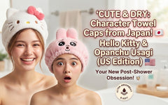 Two Skater microfiber towel caps featuring Hello Kitty and Opanchu Usagi featured in a Smikie Japan roundup