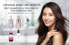 SHISEIDO fino, TOKIO IE Inkarami, Kao THE ANSWER, &honey, and TSUBAKI hair care products featured in a Smikie Japan damaged-hair roundup