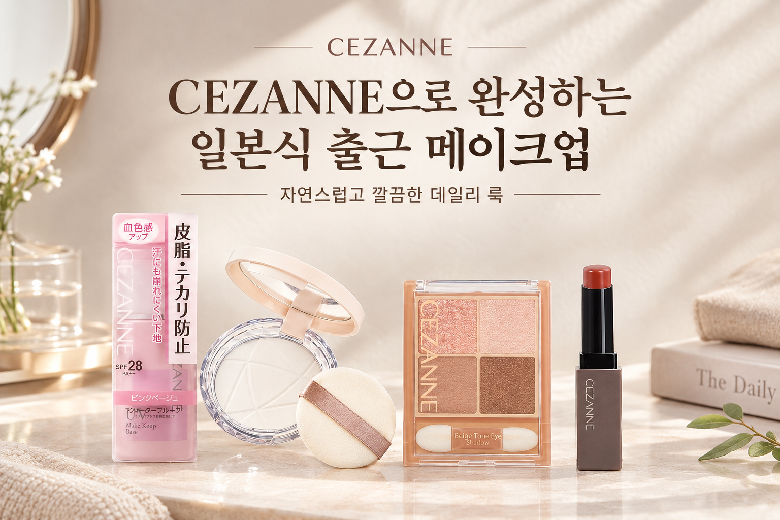 CEZANNE 7가지 제품으로 완성한 자연스러운 일본식 출근 메이크업