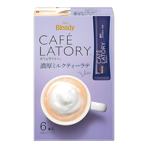 AGF Blendy Cafe Latory Stick Rich Milk Tea Latte, 11g x 6 Sticks
