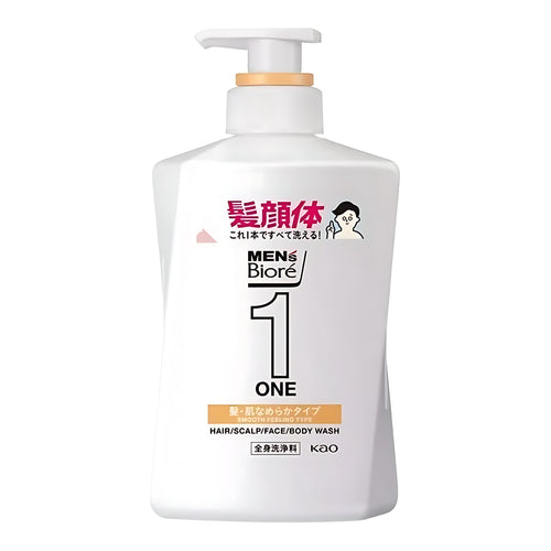 비오레 ONE 맨즈 올인원 바디워시 스무스 헤어&스킨 480ml
