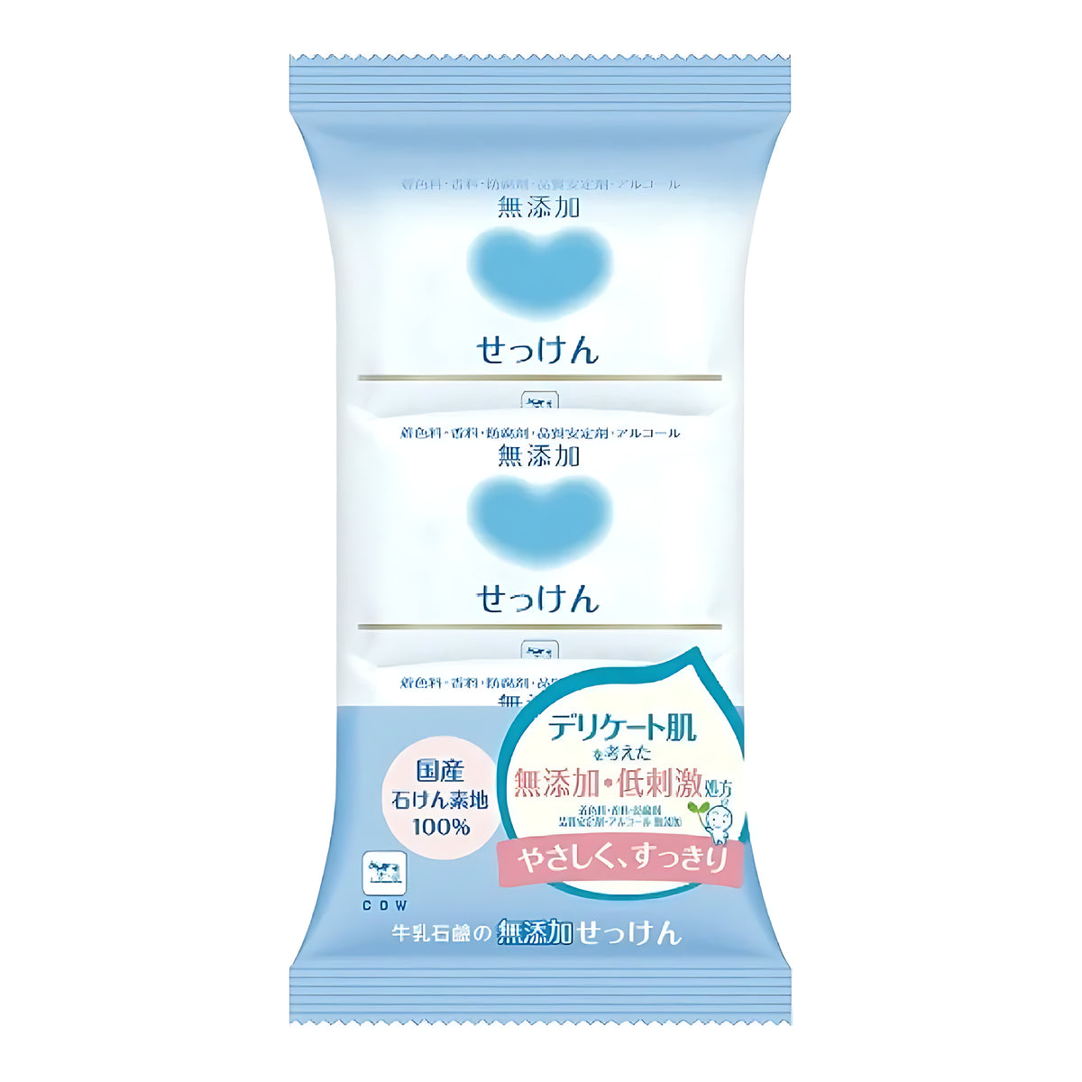 COW BRAND Mutenka (Additive-Free) Soap 3-Pack 100g x 3
