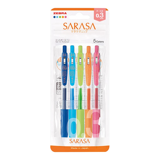 ZEBRA Sarasa Clip Gel Pen 0.3mm 5-Color Set ZEBRA