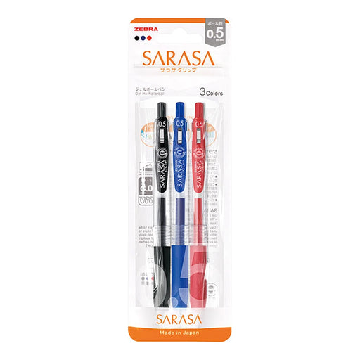 ZEBRA Sarasa Clip Gel Pen 0.5mm 3-Color Set ZEBRA