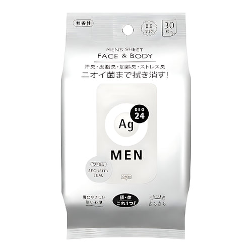 SHISEIDO AG 데오24 맨즈 시트 페이스&바디 무향 30매