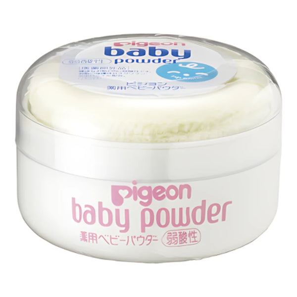 Pigeon Medicated Baby Powder Weakly Acidic (0+ Months) with Yellow Puff, 30g