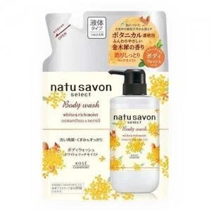 Softymo Natu Savon Select White Body Wash Rich Moist Osmanthus Refill 360ml