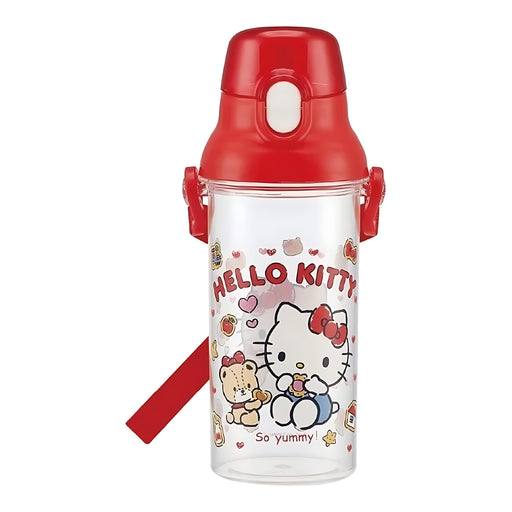 SKATER Hello Kitty Cookie Dishwasher-Safe Clear Plastic Bottle