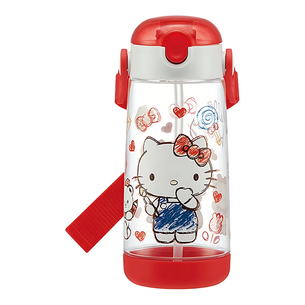 SKATER Hello Kitty Sketch One-Push Straw Bottle