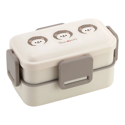 SKATER PFLW4AG Locking Bento Box Dome-Style 2-Tier Pompon S Hedgehog