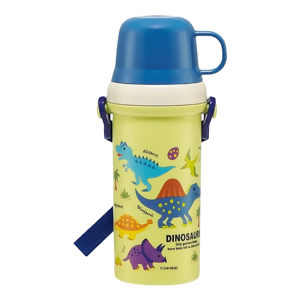 SKATER Dinosaur Plastic Water Bottle Direct-Drink & Cup Style