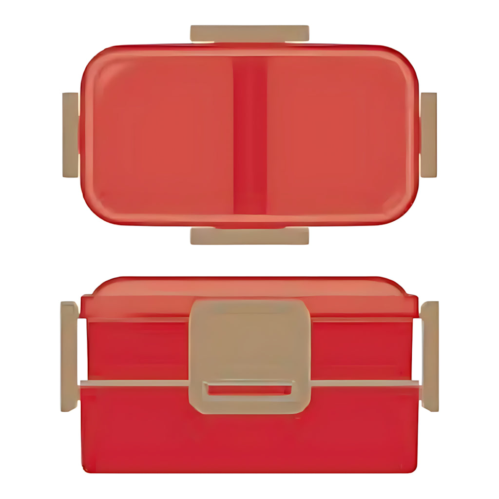 Skater Antibacterial Dome-Lid 2-Tier Bento Box Cherry Red