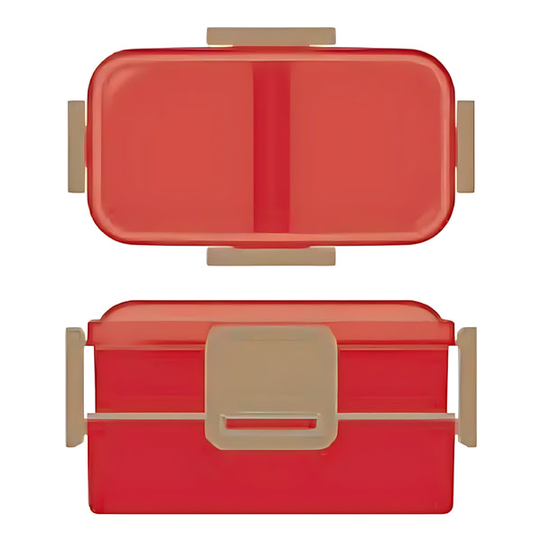 Skater Antibacterial Dome-Lid 2-Tier Bento Box Cherry Red