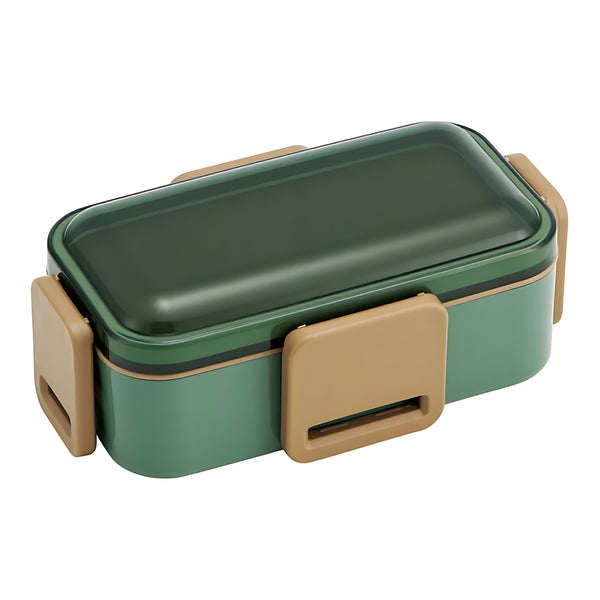 SKATER Sage Green Antibacterial 2-Tier Fluffy Bento Box