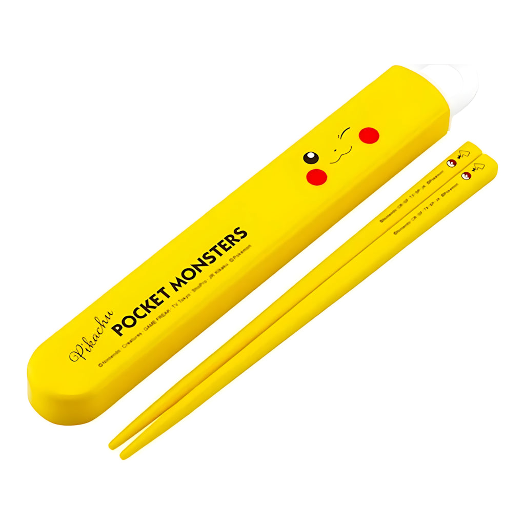 Skater Face Antibacterial Slide Chopsticks & Case Pikachu