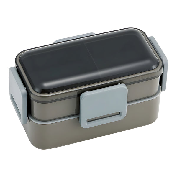 Skater Antibacterial 2-Tier Dome Bento Box Charcoal Gray