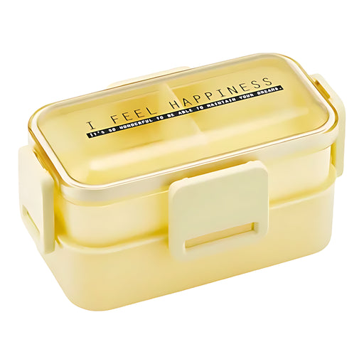 Skater 2-Tier Dome-Lid Bento Box See-Through Lemon