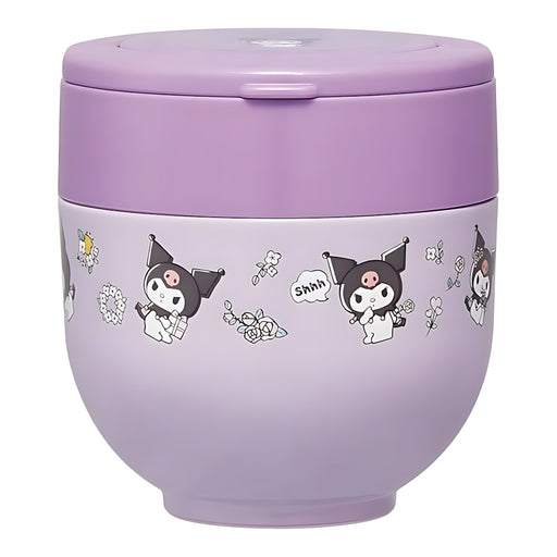 Skater Insulated Food Jar Folding Handle Kuromi Flower Retro