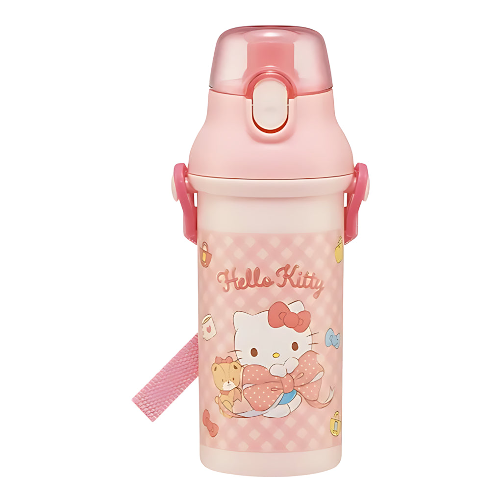 Skater Big Ribbon One-Push Plastic Water Bottle Hello Kitty