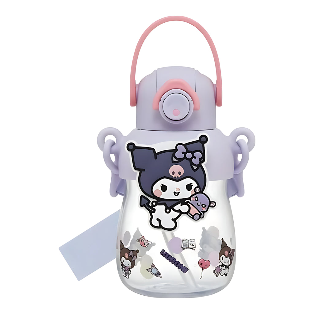 Skater Straw Water Bottle Kuromi Daisuki na Hibi