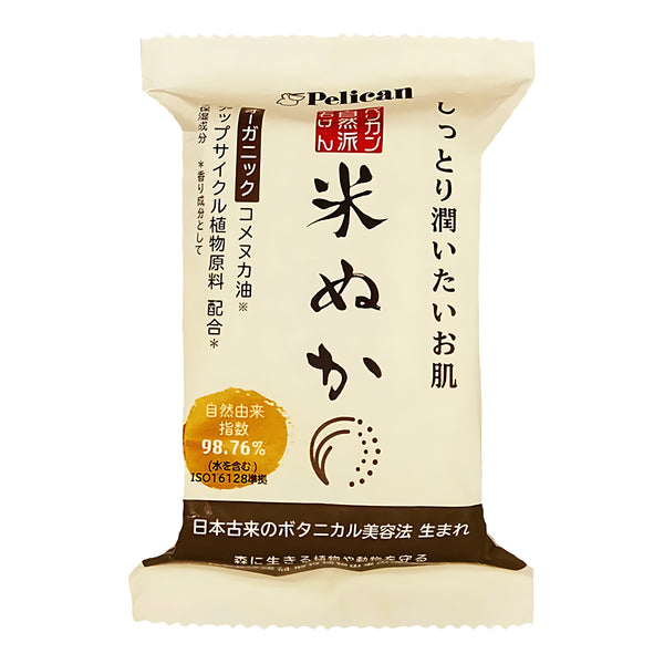 Pelican Natural Soap Rice Bran (Komenuka) Facial Bar Soap 100g