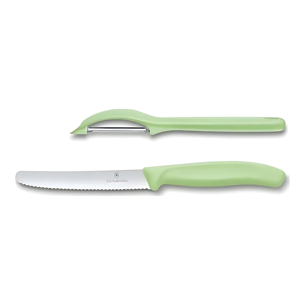 Victorinox Swiss Classic Trend Paring Knife and Peeler Set 2pc Light Green