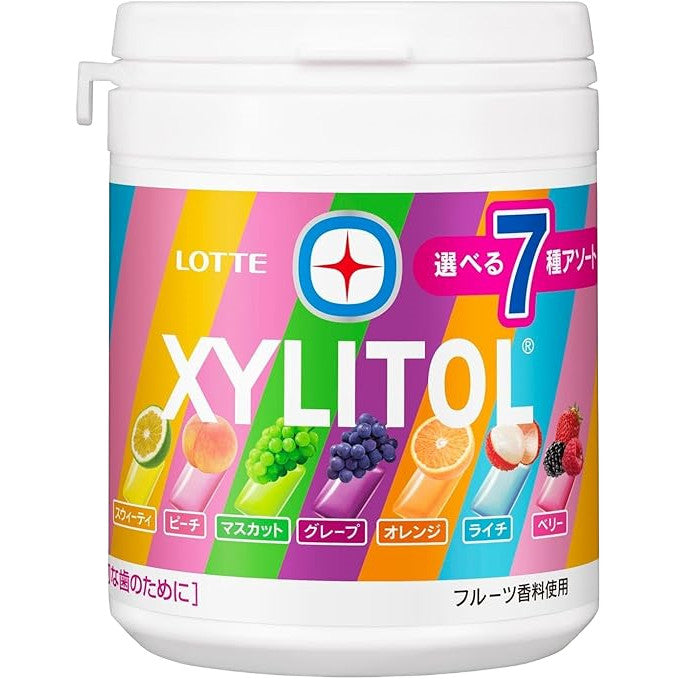 Lotte Xylitol Gum Lime Mint Family Bottle, 133g