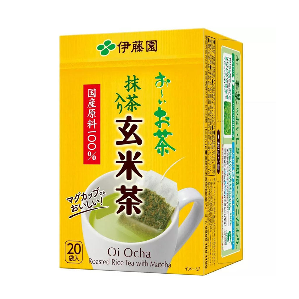 Ito En Oi Ocha Genmaicha Green Tea with Matcha Eco Tea Bags, 1.9g x 20 Bags