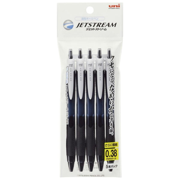 uni Jetstream Standard Ballpoint Pen 0.7mm Black 5-Pack