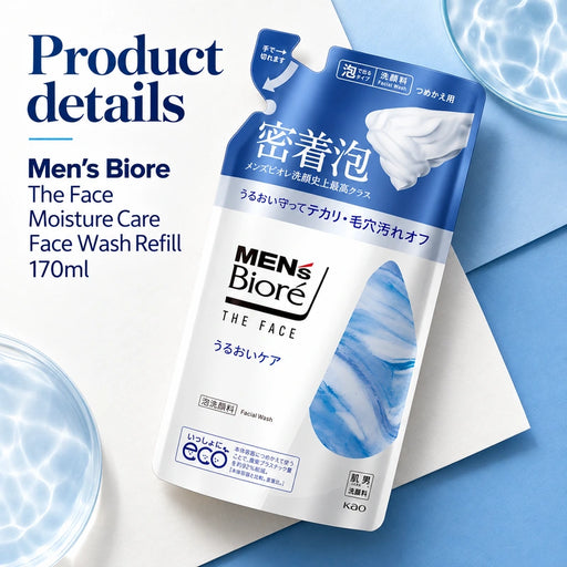 Men's Biore The Face Moisture Care Face Wash Refill 170ml — Product details