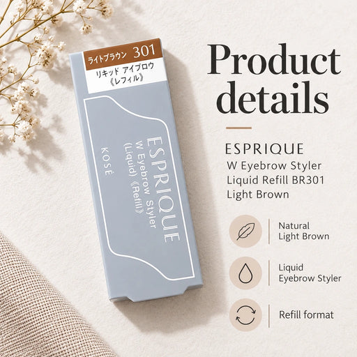 W Eyebrow Styler Liquid Refill BR301 Light Brown — Product details