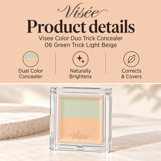 Visee Color Duo Trick Concealer 06 Green Trick Light Beige — Product details
