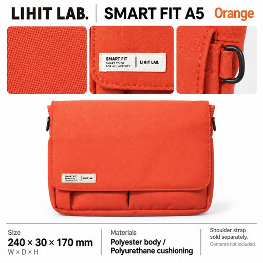 LIHIT LAB Smart Fit Carrying Pouch A5 Orange — Product details