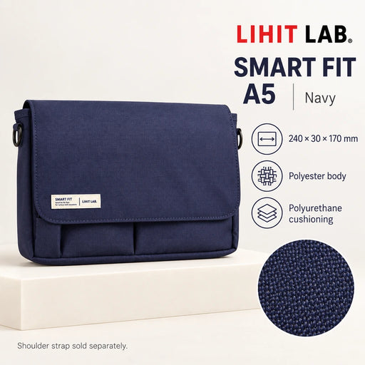 LIHIT LAB Smart Fit Carrying Pouch A5 Navy — Product details